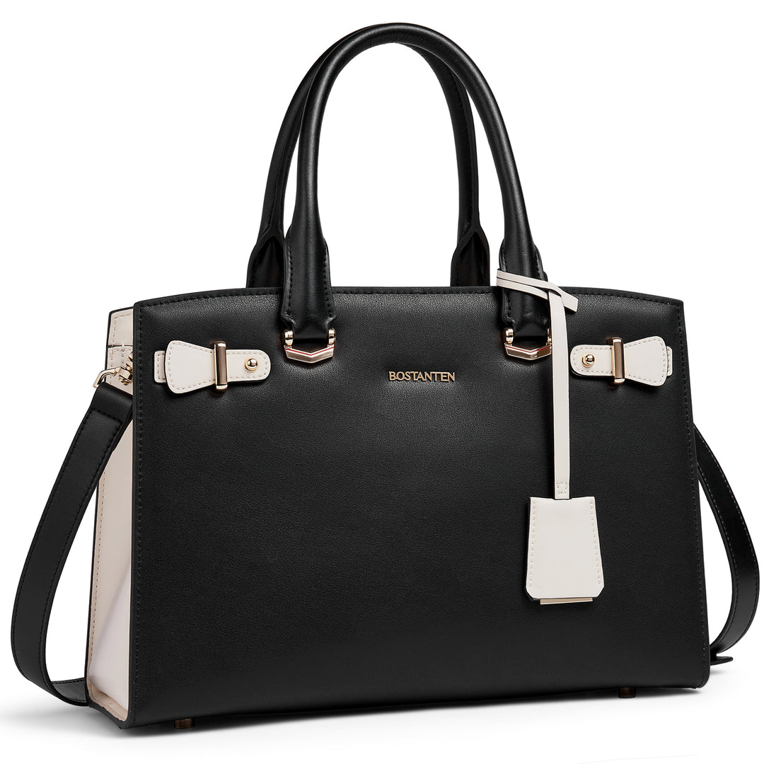 BOSTANTEN Women Leather Handbag Designer Satchel Purses Top Handle Shoulder Totes Crossbody Bag - BOSTANTEN