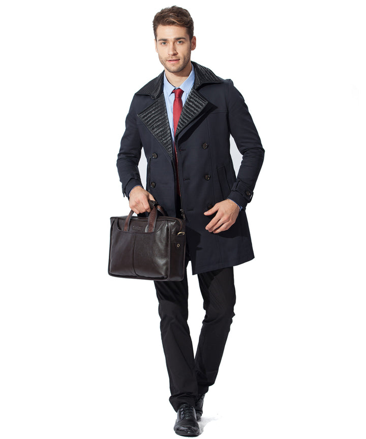 BOSTANTEN Leather Briefcase Handbag Messenger Business Bags for Men - BOSTANTEN
