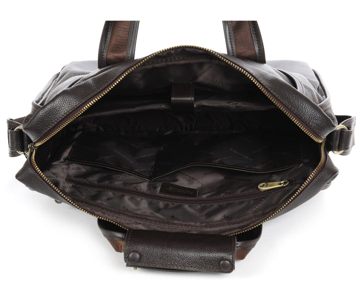 BOSTANTEN Leather Briefcase Handbag Messenger Business Bags for Men - BOSTANTEN