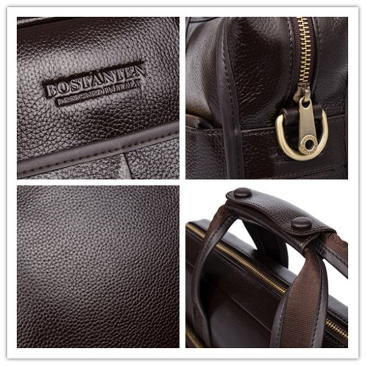 BOSTANTEN Leather Briefcase Handbag Messenger Business Bags for Men - BOSTANTEN
