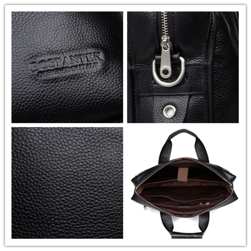 BOSTANTEN Leather Briefcase Handbag Messenger Business Bags for Men - BOSTANTEN